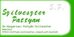 szilveszter pattyan business card