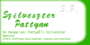 szilveszter pattyan business card